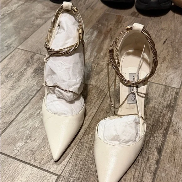 Jimmy Choo Ivory Strappy Heels - Picture 3 of 7
